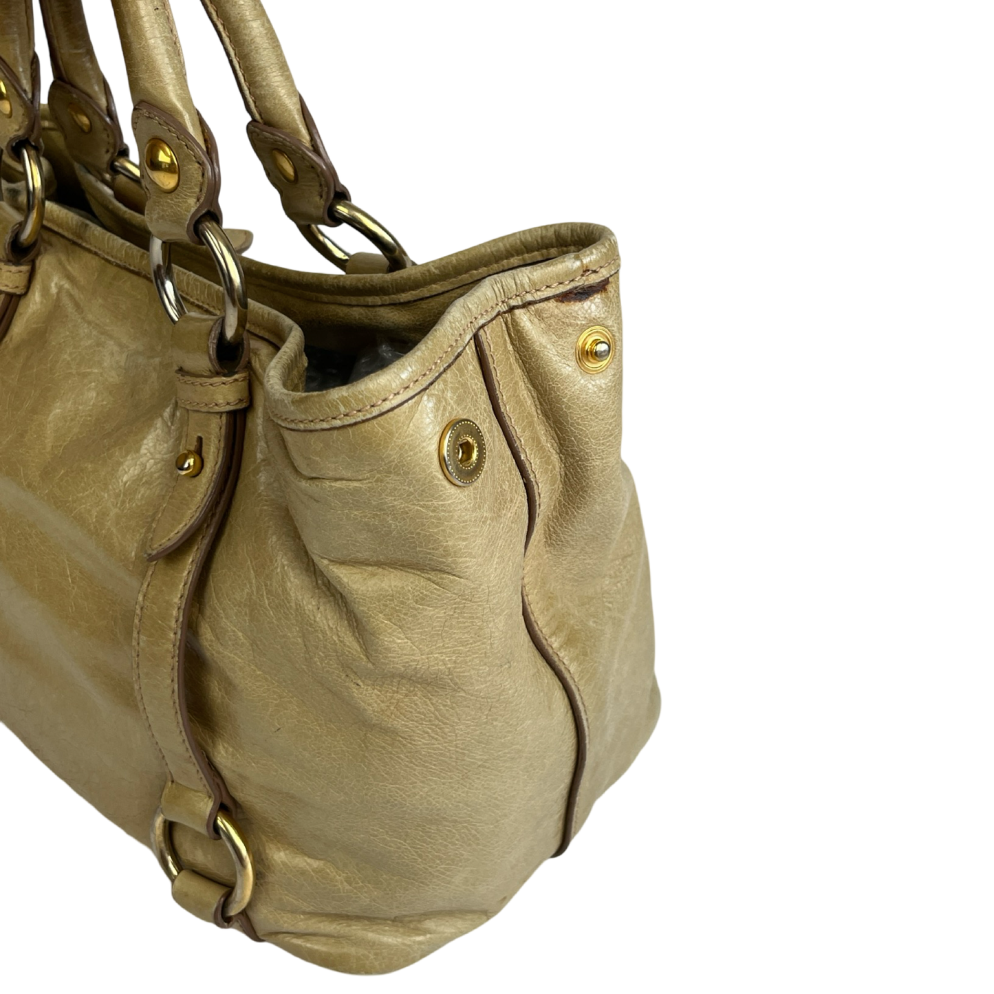 MIU MIU LEATHER BAG BEIGE