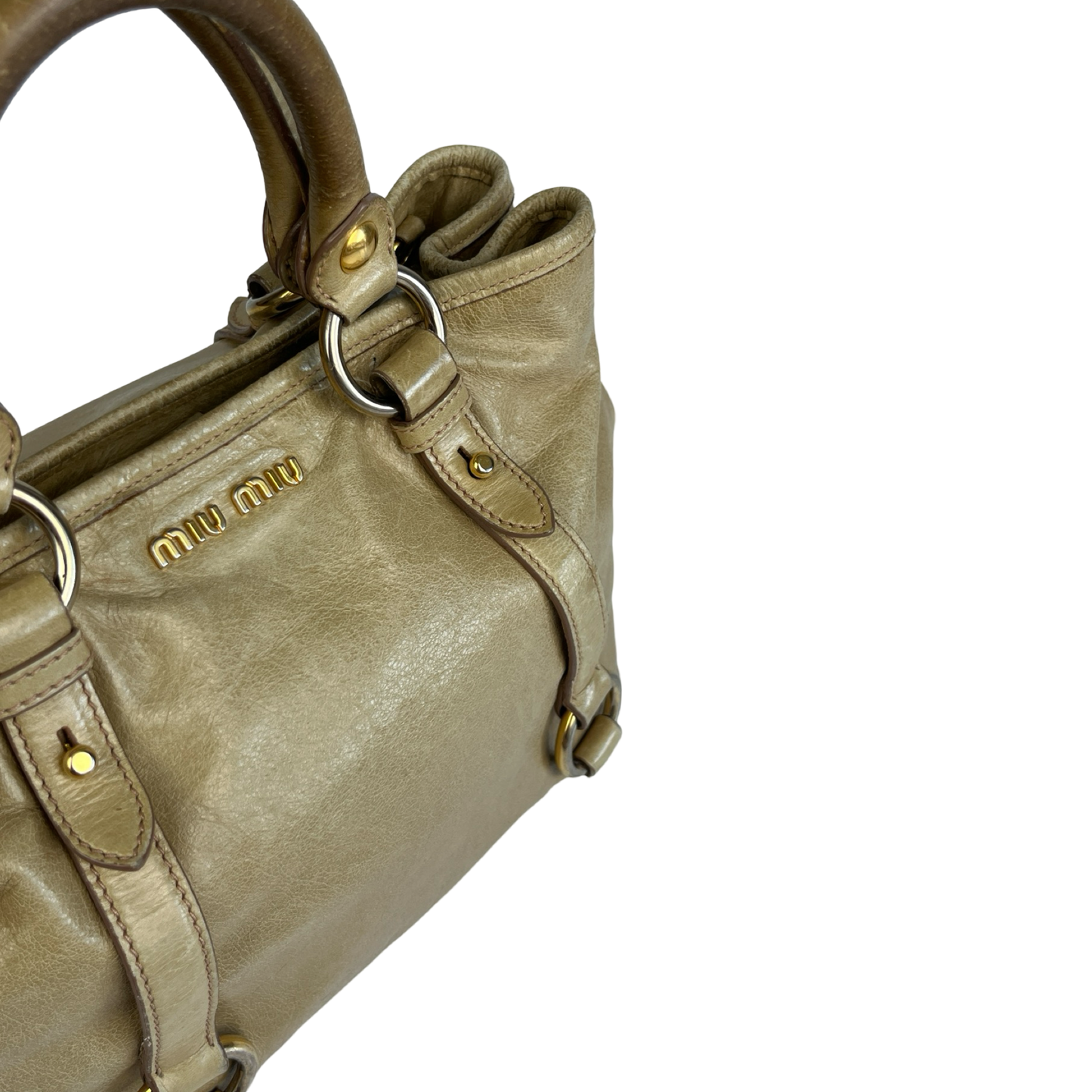 MIU MIU LEATHER BAG BEIGE