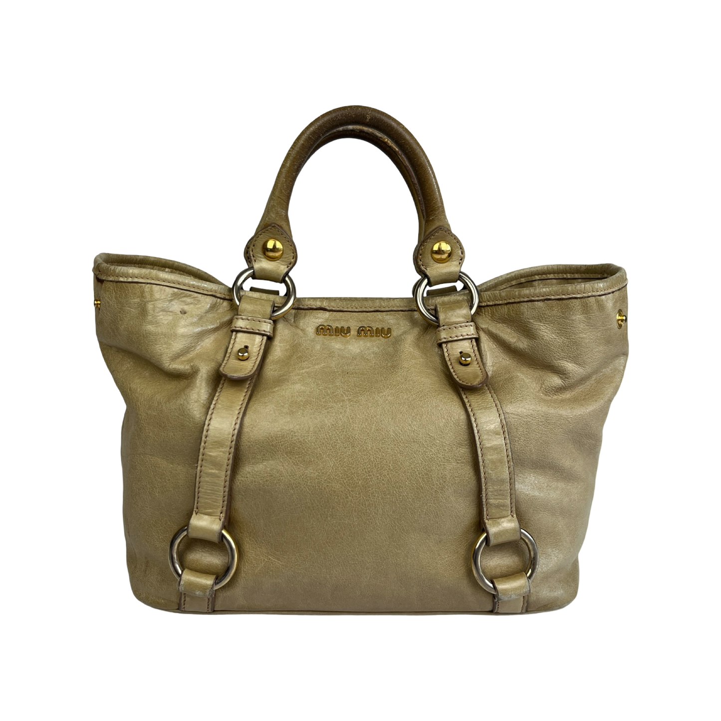 MIU MIU LEATHER BAG BEIGE