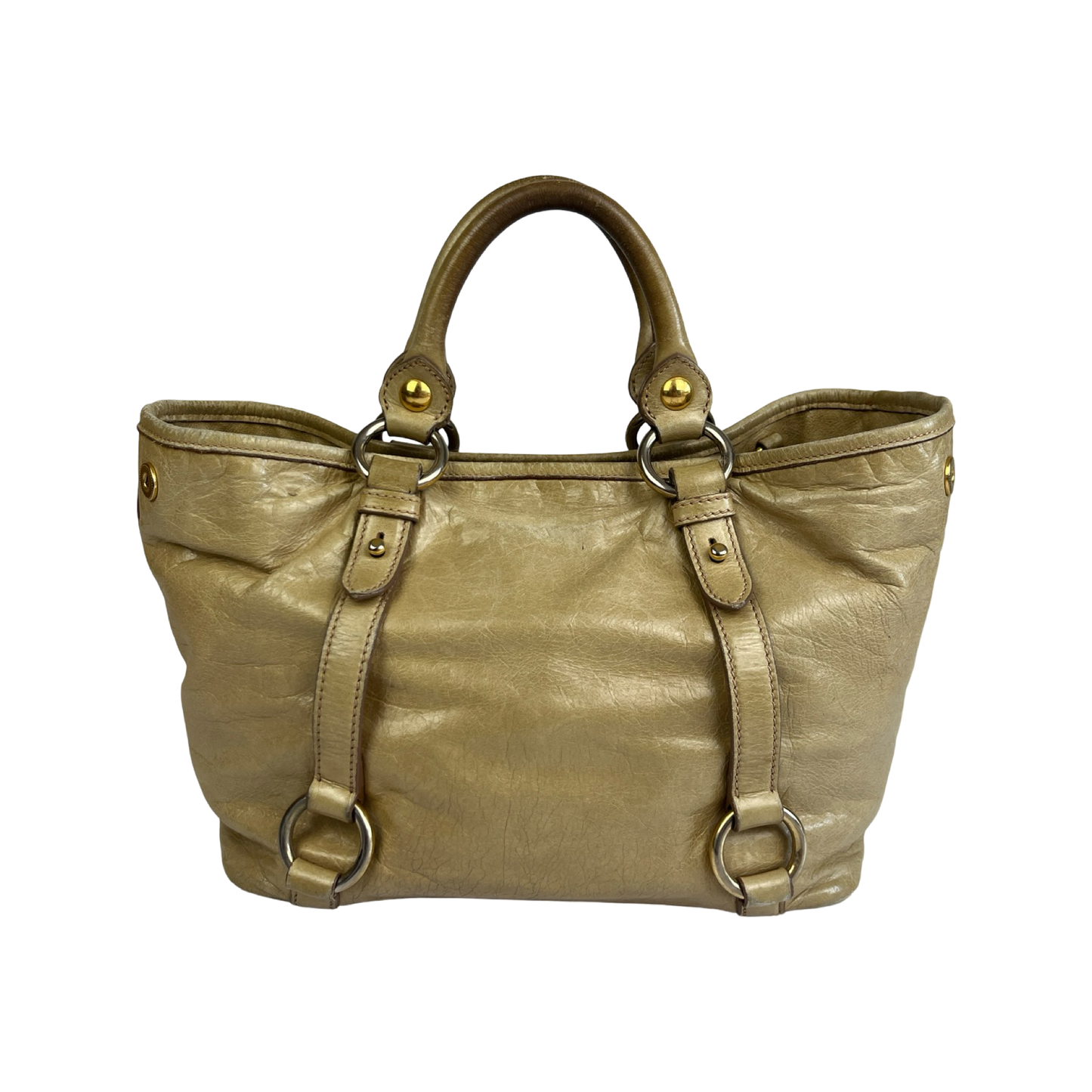 MIU MIU LEATHER BAG BEIGE